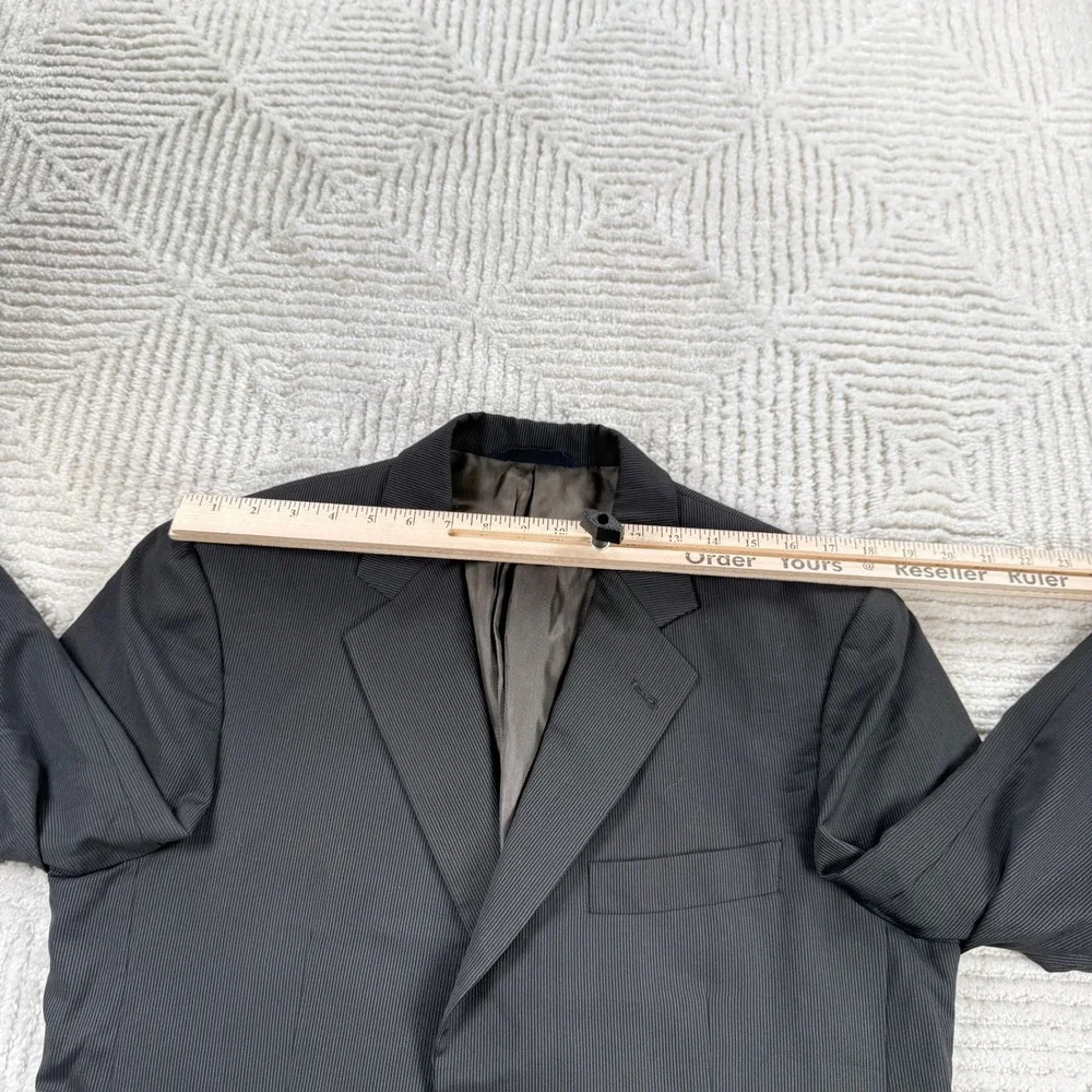 Burberry London Blazer Men's 39 Reg Charcoal Grey Pinstripe Wool Sport Coat Luxe